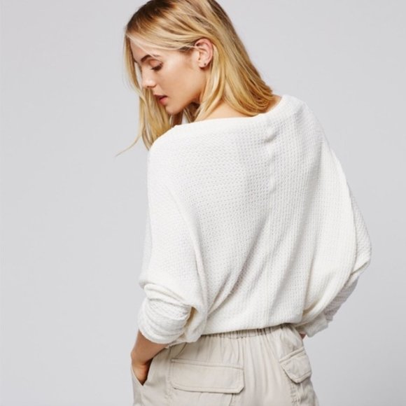 SOLD Free People drippy Mercury Thermal Waffle Knit Tee - Picture 3 of 8